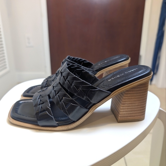 Marc Fisher Black Strappy Block Heel Sandals Size 8 NWOT - Picture 3 of 8